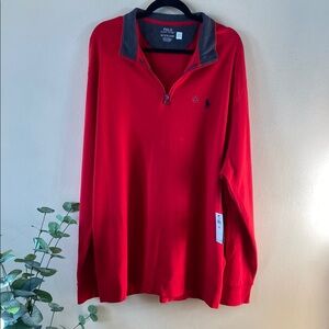 Polo Ralph Lauren Quarter Zip Pullover Sweater Red Big & Tall XXL NWT Knit